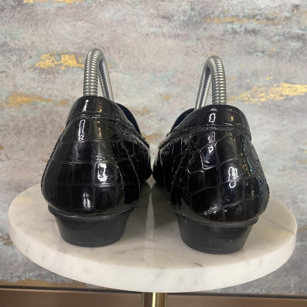 Clarks Collection Shoes Womens Size 8.5 Black Croc Embossed Slip On Loafers - Picture 4 of 11